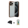 MARSİLYAN™- iPhone 15 Pro Max Kılıf Vadi Minimal - Siyah Polymer Nano Ekran Koruyucu + Raze Metal Kamera Lens - LT