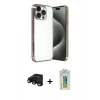 MARSİLYAN™- iPhone 15 Pro Max Kılıf Vadi Minimal - Siyah Polymer Nano Ekran Koruyucu + Raze Metal Kamera Lens - SH