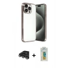 MARSİLYAN™- iPhone 15 Pro Max Kılıf Vadi Minimal - Siyah Polymer Nano Ekran Koruyucu + Raze Metal Kamera Lens - TMGI