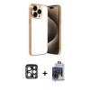 MARSİLYAN™- iPhone 15 Pro Max Kılıf Vadi Minimal - Siyah Vanessa Magic Cam + Lacivert PVD Metal Kamera Lens