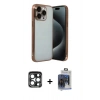 MARSİLYAN™- iPhone 15 Pro Max Kılıf Vadi Minimal - Siyah Vanessa Magic Cam + Lacivert PVD Metal Kamera Lens