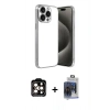 MARSİLYAN™- iPhone 15 Pro Max Kılıf Vadi Minimal - Siyah Vanessa Magic Cam + PVD Metal Kamera Lens - TU