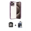 MARSİLYAN™- iPhone 15 Pro Max Kılıf Vadi Minimal - Siyah Vanessa Magic Cam + PVD Metal Kamera Lens - TU