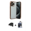 MARSİLYAN™- iPhone 15 Pro Max Kılıf Vadi Minimal - Siyah Vanessa Magic Cam + Raze Metal Kamera Lens - GS