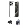 MARSİLYAN™- iPhone 15 Pro Max Kılıf Vadi Minimal - Siyah Vanessa Magic Cam + Raze Metal Kamera Lens - GS
