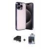 MARSİLYAN™- iPhone 15 Pro Max Kılıf Vadi Minimal - Siyah Vanessa Magic Cam + Raze Metal Kamera Lens - GS