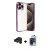 MARSİLYAN™- iPhone 15 Pro Max Kılıf Vadi Minimal - Siyah Vanessa Magic Cam + Raze Metal Kamera Lens - GS