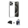 MARSİLYAN™- iPhone 15 Pro Max Kılıf Vadi Minimal - Siyah Vanessa Magic Cam + Raze Metal Kamera Lens - SH