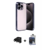 MARSİLYAN™- iPhone 15 Pro Max Kılıf Vadi Minimal - Siyah Vanessa Magic Cam + Raze Metal Kamera Lens - SH