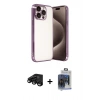 MARSİLYAN™- iPhone 15 Pro Max Kılıf Vadi Minimal - Siyah Vanessa Magic Cam + Raze Metal Kamera Lens - SH