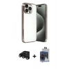 MARSİLYAN™- iPhone 15 Pro Max Kılıf Vadi Minimal - Siyah Vanessa Magic Cam + Raze Metal Kamera Lens - SH