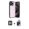 MARSİLYAN™- iPhone 15 Pro Max Kılıf Vadi Minimal - Siyah Vanessa Magic Cam + PVD Metal Kamera Lens - SH