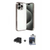 MARSİLYAN™- iPhone 15 Pro Max Kılıf Vadi Minimal - Siyah Vanessa Magic Cam + Raze Metal Kamera Lens - TMGI