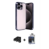 MARSİLYAN™- iPhone 15 Pro Max Kılıf Vadi Minimal - Siyah Vanessa Magic Cam + Raze Metal Kamera Lens - TMGI