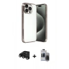 MARSİLYAN™- iPhone 15 Pro Max Kılıf Vadi Minimal - Siyah Vanessa Magic Hayalet Cam + Raze Metal Kamera Lens - SH