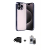 MARSİLYAN™- iPhone 15 Pro Max Kılıf Vadi Minimal - Siyah Vanessa Magic Hayalet Cam + Raze Metal Kamera Lens - SH