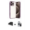 MARSİLYAN™- iPhone 15 Pro Max Kılıf Vadi Minimal - Siyah Vanessa Magic Hayalet Cam + Raze Metal Kamera Lens - GS