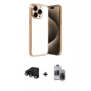 MARSİLYAN™- iPhone 15 Pro Max Kılıf Vadi Minimal - Siyah Vanessa Magic Hayalet Cam + Raze Metal Kamera Lens - SH