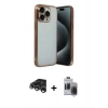 MARSİLYAN™- iPhone 15 Pro Max Kılıf Vadi Minimal - Siyah Vanessa Magic Hayalet Cam + Raze Metal Kamera Lens - GS