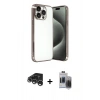 MARSİLYAN™- iPhone 15 Pro Max Kılıf Vadi Minimal - Siyah Vanessa Magic Hayalet Cam + Raze Metal Kamera Lens - GS