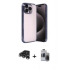 MARSİLYAN™- iPhone 15 Pro Max Kılıf Vadi Minimal - Siyah Vanessa Magic Hayalet Cam + Raze Metal Kamera Lens - GS