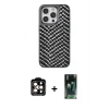 MARSİLYAN™- iPhone 15 Pro Max Kılıf Vadi Özel Seri - Şeffaf 360 Full Body Arka Koruyucu + PVD Metal Kamera Lens - TU