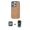 MARSİLYAN™- iPhone 15 Pro Max Kılıf Vadi Özel Seri - Şeffaf 360 Full Body Arka Koruyucu + PVD Metal Kamera Lens - GI