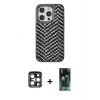 MARSİLYAN™- iPhone 15 Pro Max Kılıf Vadi Özel Seri - Şeffaf 360 Full Body Arka Koruyucu + PVD Metal Kamera Lens - LT