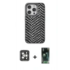MARSİLYAN™- iPhone 15 Pro Max Kılıf Vadi Özel Seri - Şeffaf 360 Full Body Arka Koruyucu + PVD Metal Kamera Lens - GI