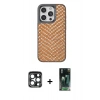 MARSİLYAN™- iPhone 15 Pro Max Kılıf Vadi Özel Seri - Şeffaf 360 Full Body Arka Koruyucu + PVD Metal Kamera Lens - LT