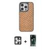 MARSİLYAN™- iPhone 15 Pro Max Kılıf Vadi Özel Seri - Siyah 360 Mat Full Body Arka Koruyucu + PVD Metal Kamera Lens - GS