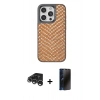 MARSİLYAN™- iPhone 15 Pro Max Kılıf Vadi Özel Seri - Siyah 3D Antistatik Hayalet Cam Ekran Koruyucu + Raze Metal Kamera Lens - GS