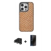 MARSİLYAN™- iPhone 15 Pro Max Kılıf Vadi Özel Seri - Siyah 3D Antistatik Hayalet Cam Ekran Koruyucu + Raze Metal Kamera Lens - TMGI