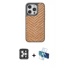 MARSİLYAN™- iPhone 15 Pro Max Kılıf Vadi Özel Seri - Siyah 3D Antistatik Seramik Nano Ekran Koruyucu + PVD Metal Kamera Lens - GI