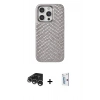 MARSİLYAN™- iPhone 15 Pro Max Kılıf Vadi Özel Seri - Siyah Bilvis 0.18mm Plus Cam Ekran Koruyucu + Raze Metal Kamera Lens - GS