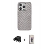MARSİLYAN™- iPhone 15 Pro Max Kılıf Vadi Özel Seri - Siyah Bilvis 3D Cam Ekran Koruyucu + Raze Metal Kamera Lens - SH