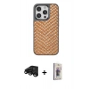 MARSİLYAN™- iPhone 15 Pro Max Kılıf Vadi Özel Seri - Siyah Bilvis 3D Cam Ekran Koruyucu + Raze Metal Kamera Lens - SH