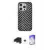 MARSİLYAN™- iPhone 15 Pro Max Kılıf Vadi Özel Seri - Siyah Bilvis 5in1 3D Magic Cam Ekran Koruyucu + Raze Metal Kamera Lens - TMGI