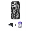 MARSİLYAN™- iPhone 15 Pro Max Kılıf Vadi Özel Seri - Siyah Bilvis 5in1 3D Magic Cam Ekran Koruyucu + Raze Metal Kamera Lens - LT