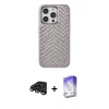 MARSİLYAN™- iPhone 15 Pro Max Kılıf Vadi Özel Seri - Siyah Bilvis 5in1 3D Magic Cam Ekran Koruyucu + Raze Metal Kamera Lens - TMGI