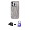 MARSİLYAN™- iPhone 15 Pro Max Kılıf Vadi Özel Seri - Siyah Bilvis 5in1 5D Magic Hayalet Cam Ekran Koruyucu + Raze Metal Kamera Lens - TMGI