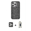 MARSİLYAN™- iPhone 15 Pro Max Kılıf Vadi Özel Seri - Siyah Bilvis Hayalet Cam Ekran Koruyucu + PVD Metal Kamera Lens - GI