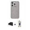 MARSİLYAN™- iPhone 15 Pro Max Kılıf Vadi Özel Seri - Siyah Bilvis Hayalet Cam Ekran Koruyucu + Raze Metal Kamera Lens - SH
