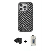 MARSİLYAN™- iPhone 15 Pro Max Kılıf Vadi Özel Seri - Siyah Bilvis Hayalet Cam Ekran Koruyucu + Raze Metal Kamera Lens - SH