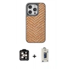 MARSİLYAN™- iPhone 15 Pro Max Kılıf Vadi Özel Seri - Siyah Bilvis Hayalet Cam Ekran Koruyucu + PVD Metal Kamera Lens - TU