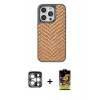 MARSİLYAN™- iPhone 15 Pro Max Kılıf Vadi Özel Seri - Siyah Buffer Cam Ekran Koruyucu + PVD Metal Kamera Lens - GS