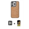 MARSİLYAN™- iPhone 15 Pro Max Kılıf Vadi Özel Seri - Siyah Buffer Cam Ekran Koruyucu + PVD Metal Kamera Lens - GI