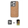 MARSİLYAN™- iPhone 15 Pro Max Kılıf Vadi Özel Seri - Siyah Buffer Cam Ekran Koruyucu + PVD Metal Kamera Lens - SH