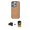 MARSİLYAN™- iPhone 15 Pro Max Kılıf Vadi Özel Seri - Siyah Buffer Cam Ekran Koruyucu + Titanyum Gri Raze Metal Kamera Lens