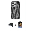 MARSİLYAN™- iPhone 15 Pro Max Kılıf Vadi Özel Seri - Siyah Buffer Hayalet Cam Ekran Koruyucu + Raze Metal Kamera Lens - LT
